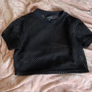 Topshop black mesh crop top!